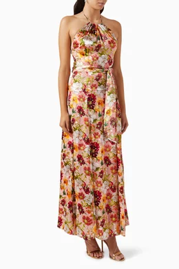 alice and olivia dita maxi dress ALICE + OLIVIA Dita Smocked-Neck Godet Burnout Maxi Dress