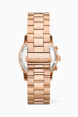 Buy Michael Kors Rose Gold Runway Chronograph Stainless Steel Watch 38mm For Women Online Ounass Oman