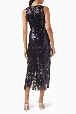 knee length dresses for ladies Kinsley White High-Neck Floral Lace Midi Dress main image 1