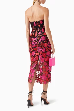 milly kait floral embroidered dress Milly Kait Blue Bloom Midi Dress