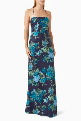 chinese dress ladies Garcia Maxi Dress Escala Floral Navy main image 0