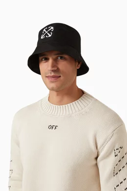 Buy Off-White Black Arrow Bucket Hat in Nylon For Men Online  display picture 2