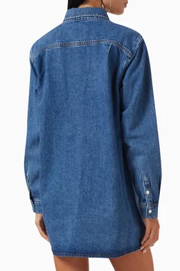 Buy Frame Blue A-line Shirt Dress in Rigid-denim For Women Online | Ounass  Oman