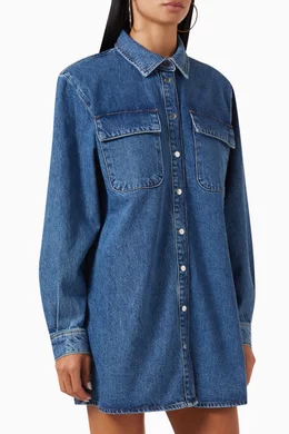 frame a line shirt dress Buy Blue A-line in Rigid-denim For Women Online wear label Sale: August EOSS 2026 US Karen Kane Women's Short Color:ROSE GOLD