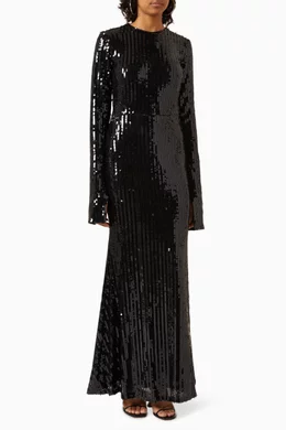 rotate birger christensen sequin maxi dress Sequins Maxi Dress Creme White