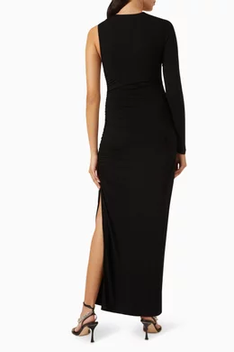 knee length dresses for ladies Elegant Elena Maxi Dress in Black