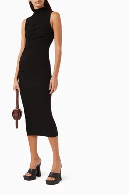 enza costa silk knit sleeveless twist midi dress Silk Rib Midi Dress main image 1