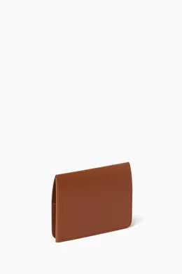 Buy Jil Sander Neutral Folded Card Holder in Supple Leather For 