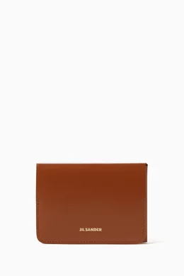 Buy Jil Sander Neutral Folded Card Holder in Supple Leather For 