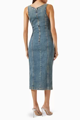 blumarine denim dress Denim maxi dress in blue - Blumarine