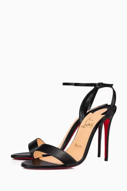 Buy Christian Louboutin Black Loubigirl 100 Sandals in Leather For