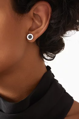 Buy BVLGARI Silver BVLGARI BVLGARI Onyx Single Earring in 18kt White Gold For Women Online Ounass Oman