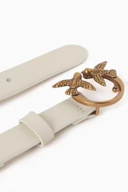 Buy PINKO White Love Day Chain Belt in Smooth Leather For  display picture 1