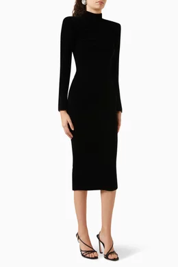 Buy Zhivago Black Join The Club Midi Dress in Velvet For Women Online |  Ounass Oman