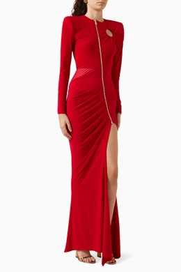 zhivago red dress Zhivago Crew Neck Long Dress - Red Dresses, Clothing - WZHIV23261