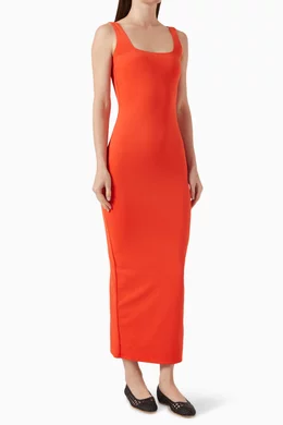 chinese dress ladies Good American Women's Scuba Twist Tank Maxi Dress, OxBlood002, M at Amazon  Women's Clothing store