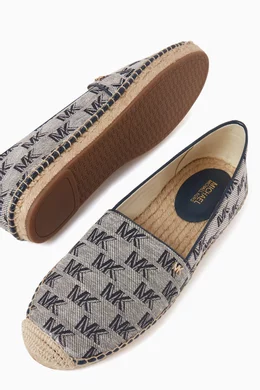 Buy Michael Kors Blue Kendrick Logo-jacquard Espadrilles in  display picture 1