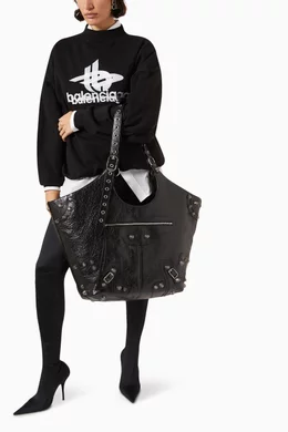 Buy Balenciaga Black Large Le Cagole Carry-all Bag in Arena