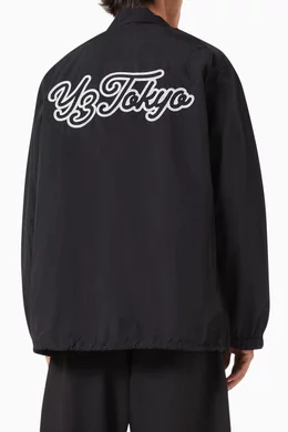 Buy Y-3 Black Y-3 Logo Coach Jacket in Recycled Nylon For Men 