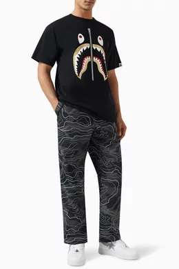 BAPE fecing Glitter Side Shark Tee