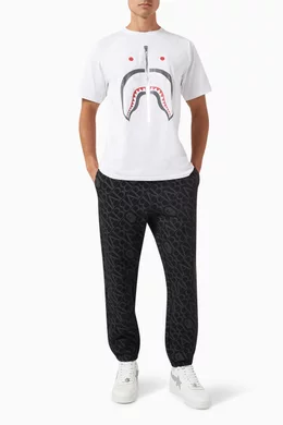 Buy A Bathing Ape Black Sport Monogram Pants in Cotton-blend