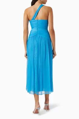 Buy Shona Joy Blue Margot One-shoulder Midi Dress in Chiffon For Women  Online | Ounass Oman