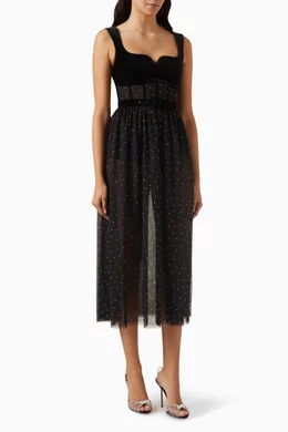 rebecca vallance lilah diamante midi dress Rebecca Vallance Lilah Crystal-Embellished Midi-Dress