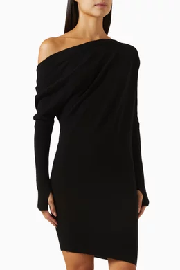 enza costa slash mini dress Enza Costa Lurex Jersey Slash Mini Dress in Black