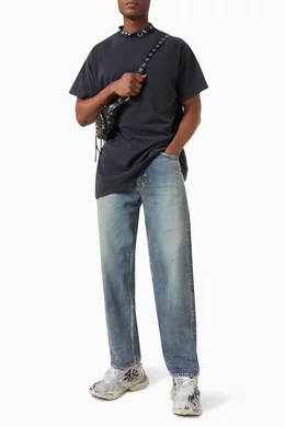 BALENCIAGA＊PIERCED T-SHIRT ヴィンテージ Tシャツ Balenciaga Pierced Oversized T-shirt In Black | ModeSens