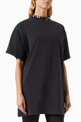 BALENCIAGA＊PIERCED T-SHIRT ヴィンテージ Tシャツ Balenciaga Pierced Oversized T-shirt In Black | ModeSens