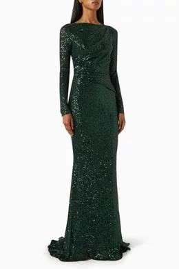 talbot runhof sequin dress $2102 Talbot Runhof Womens Pink Sequin-Embellished One-Shoulder Gown Dress  Sz 16