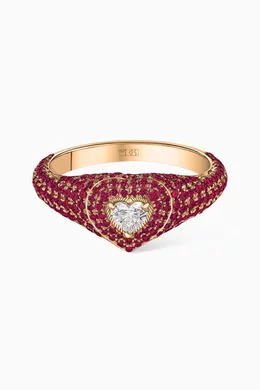 Buy MKS Jewellery Yellow Ruby Diamond Pinky Ring in 18kt Gold For Women Online Ounass Oman