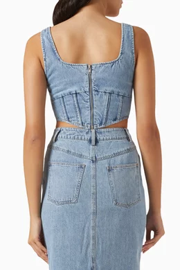 Buy Mossman Blue Vacant Corset in Denim For Women Online | Ounass Oman