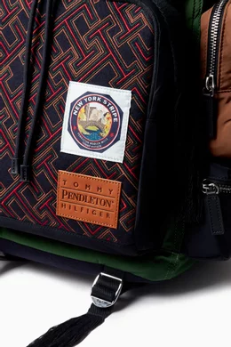 Buy Tommy Hilfiger Blue x Pendleton Backpack in Nylon For Men 