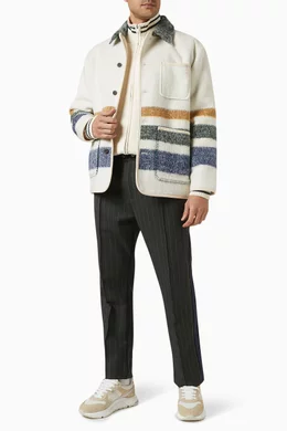 Buy Kith Neutral Cason Blanket Coat in Sherpa For Men Online