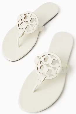 Buy Tory Burch White Miller Soft Sandals in Leather For Women Online Ounass Oman