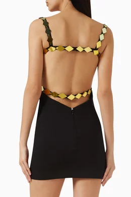 attico gold dress The Attico Rue Mini Dress - Gold