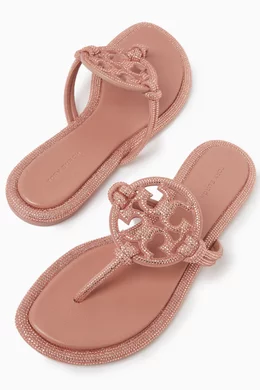 Buy Tory Burch Purple Miller Knotted Pave Sandals in Suede Online for Women Ounass Oman