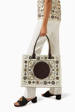 Ella printed canvas tote shop
