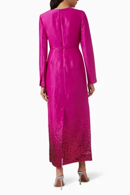 aje reflection sequin maxi dress Buy Aje Purple Reflection Sequin-embellished Maxi Dress in Linen-viscose  For Women Online