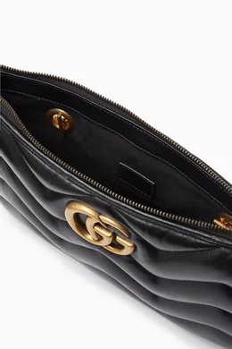 Buy Gucci Black GG Marmont Clutch in Matelassé Leather For Women