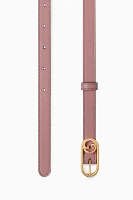 Buy Gucci Pink Round Interlocking G Thin Belt in Leather For Women