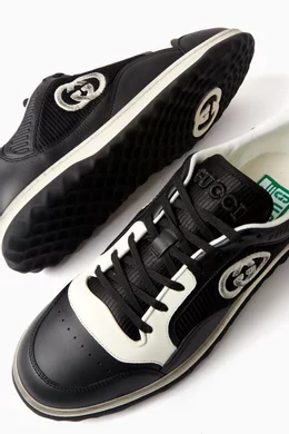 Gucci Black White Leather Miro attle Sneakers
