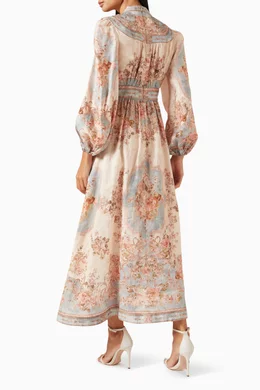 zimmermann august printed linen midi dress Zimmermann August floral linen midi dress Zimmermann