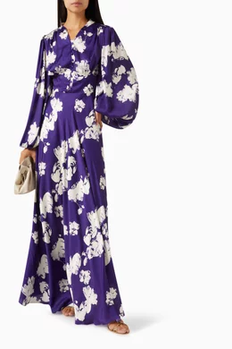 chinese dress ladies Long Open-Back Layered Maxi Dress Liverpool / L