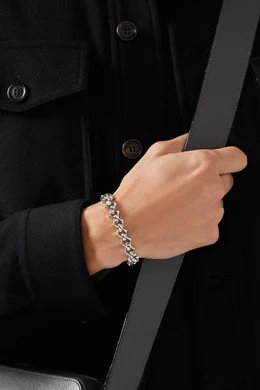 Buy Emanuele Bicocchi Silver Arabesque Sharp Link Chain Bracelet