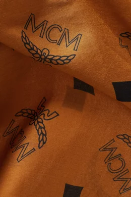 Buy MCM Brown Monogram print Bandana Scarf in Cotton blend For Women Online Ounass Oman