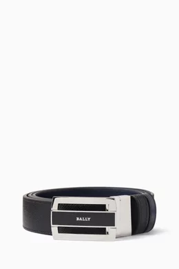 Buy Bally Black Fabazia Reversible Logo Belt in Leather For Men Online Ounass Oman