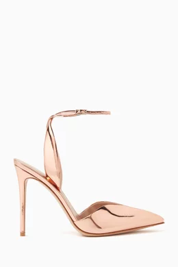Buy Giorgio Armani Pink Ankle strap 105 Pumps in Metallic Leather Online for Women Ounass Oman
