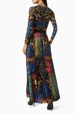 strapless open back dress Marie Mock Neck Maxi Dress — Navy Floral main image 0